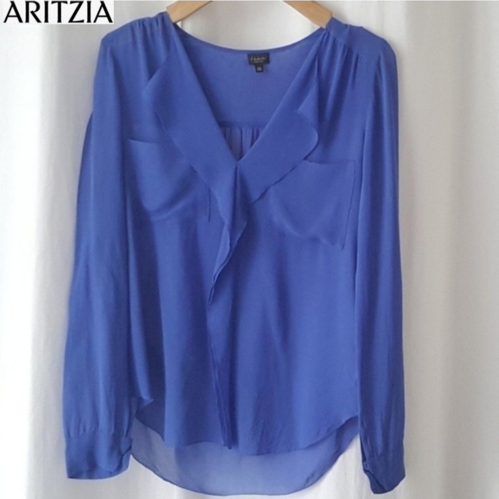 🇨🇦 Aritzia Babaton Blue Finley Blouse